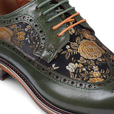 Justin Reess Men's Leather Floral Brogue Shoes - Ross