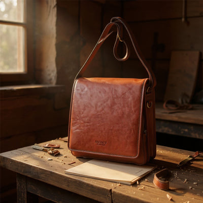 Leather Vintage Messenger Shoulder Crossbody Travel Business Bag - Ranger