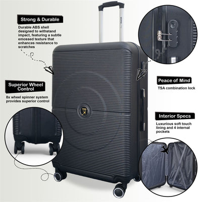 Hard Shell ABS Cabin Suitcase 56 x 35 x 20 cm Luggage Suitable for Easyjet, Ryanair