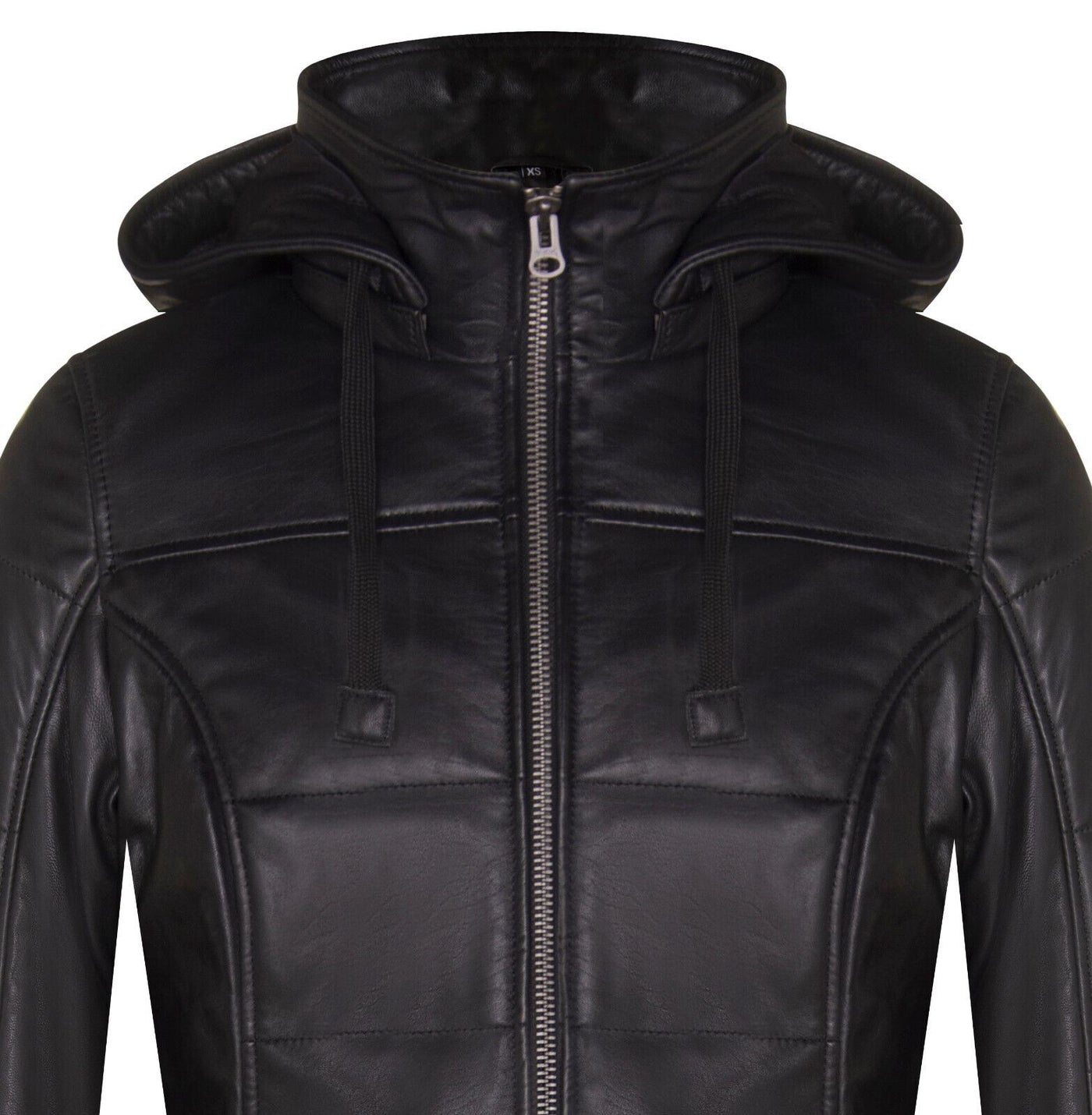 Women's Leather Quilted Parka Coat-Allentown