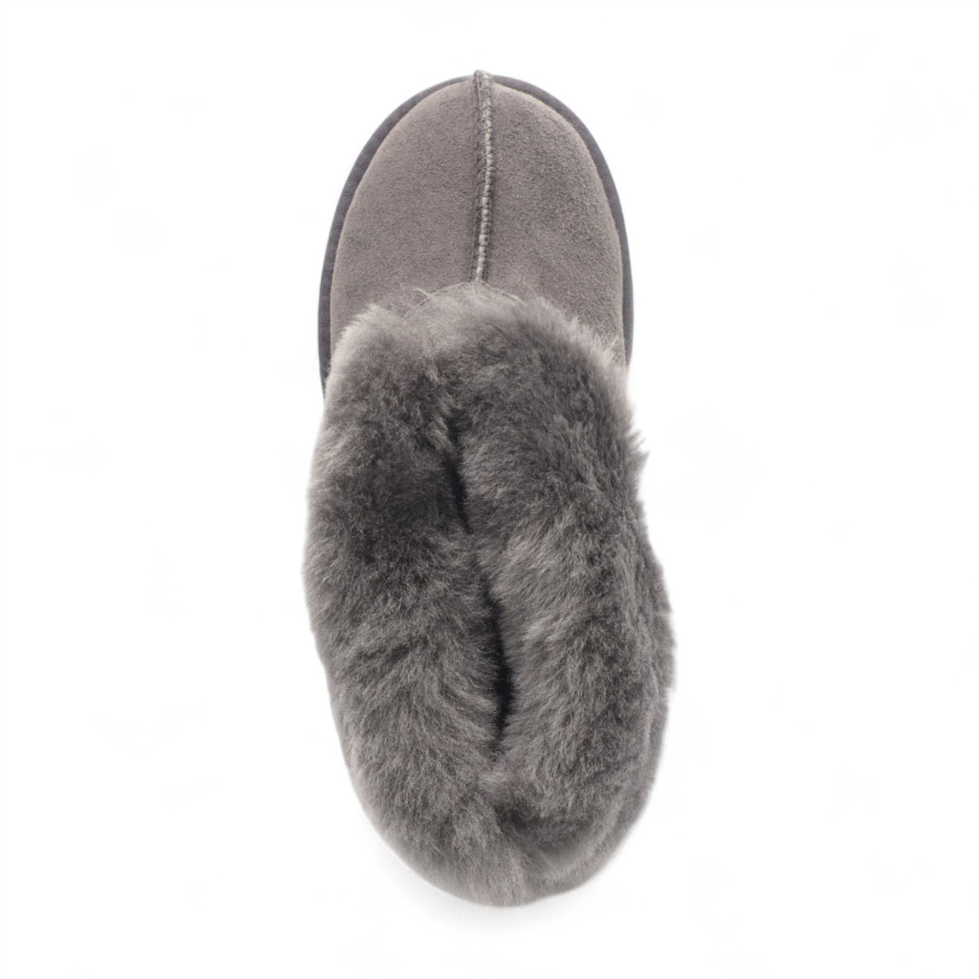 Women's Sheepskin Suede Ankle Grey Slip-On Bootie Winter - Glacier