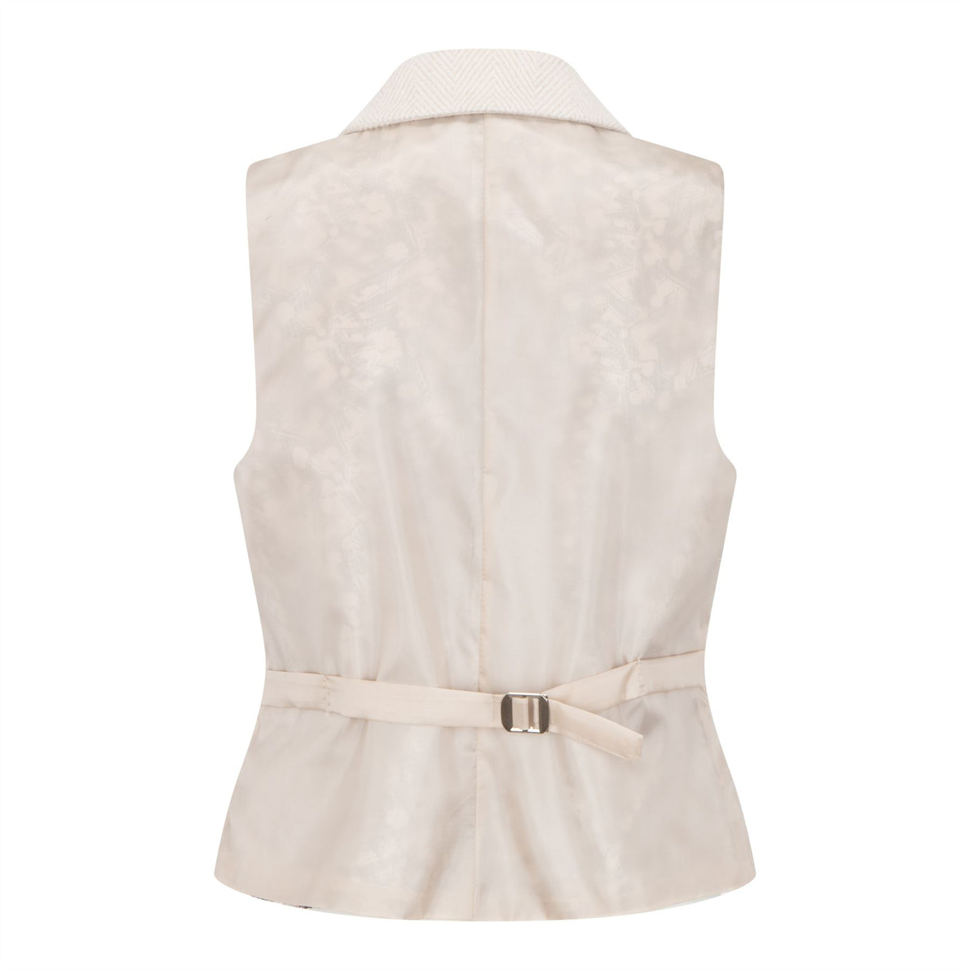Women's Cream 2 Piece Set Wool Blend Tweed Blazer Waistcoat