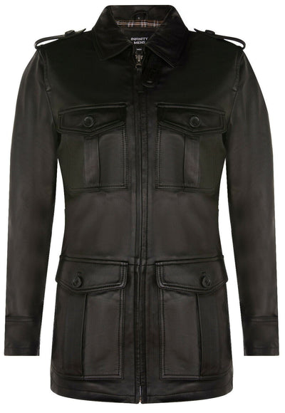 Mens Leather Parka Safari Coat-Mesa Verde