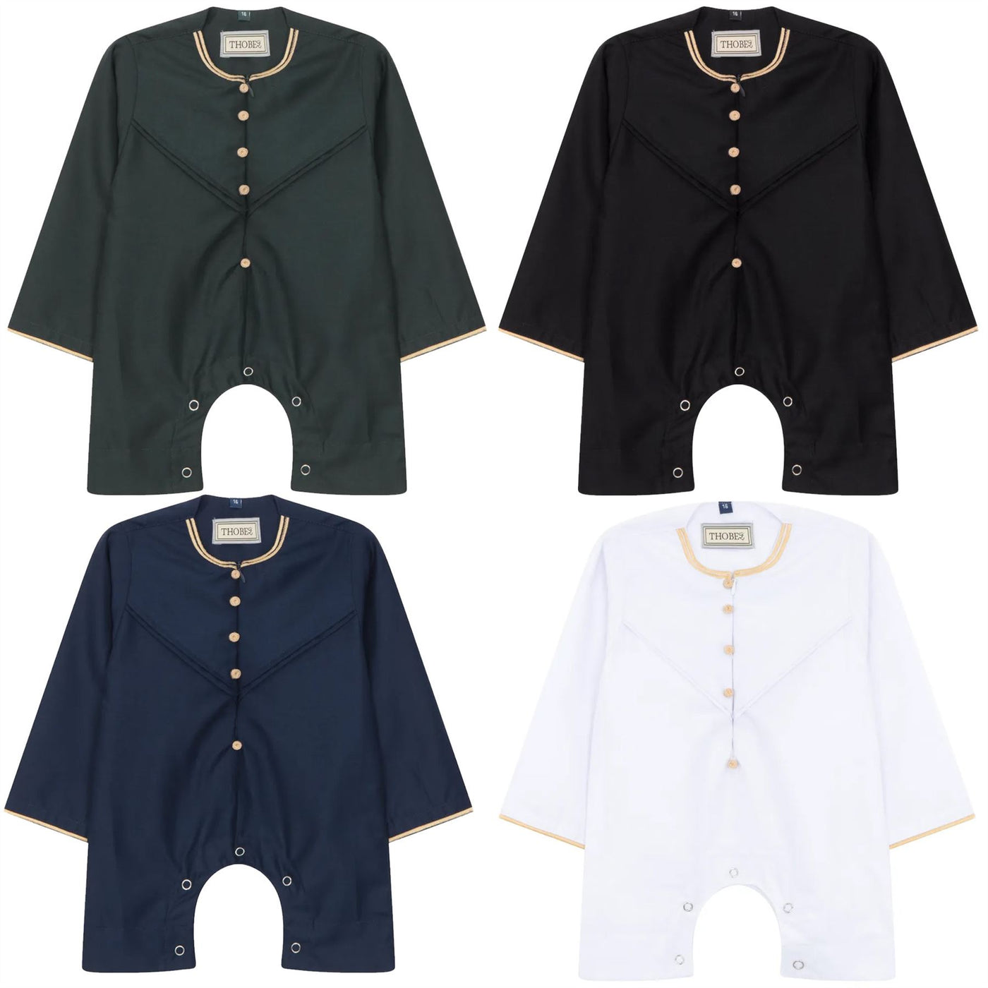 Baby Boys Omani Eid Thobe  Saudi Emirati Jubba Robe Romper