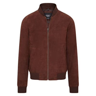 Mens Soft Goat Suede MA-1 Varsity Bomber Jacket  - Dalian