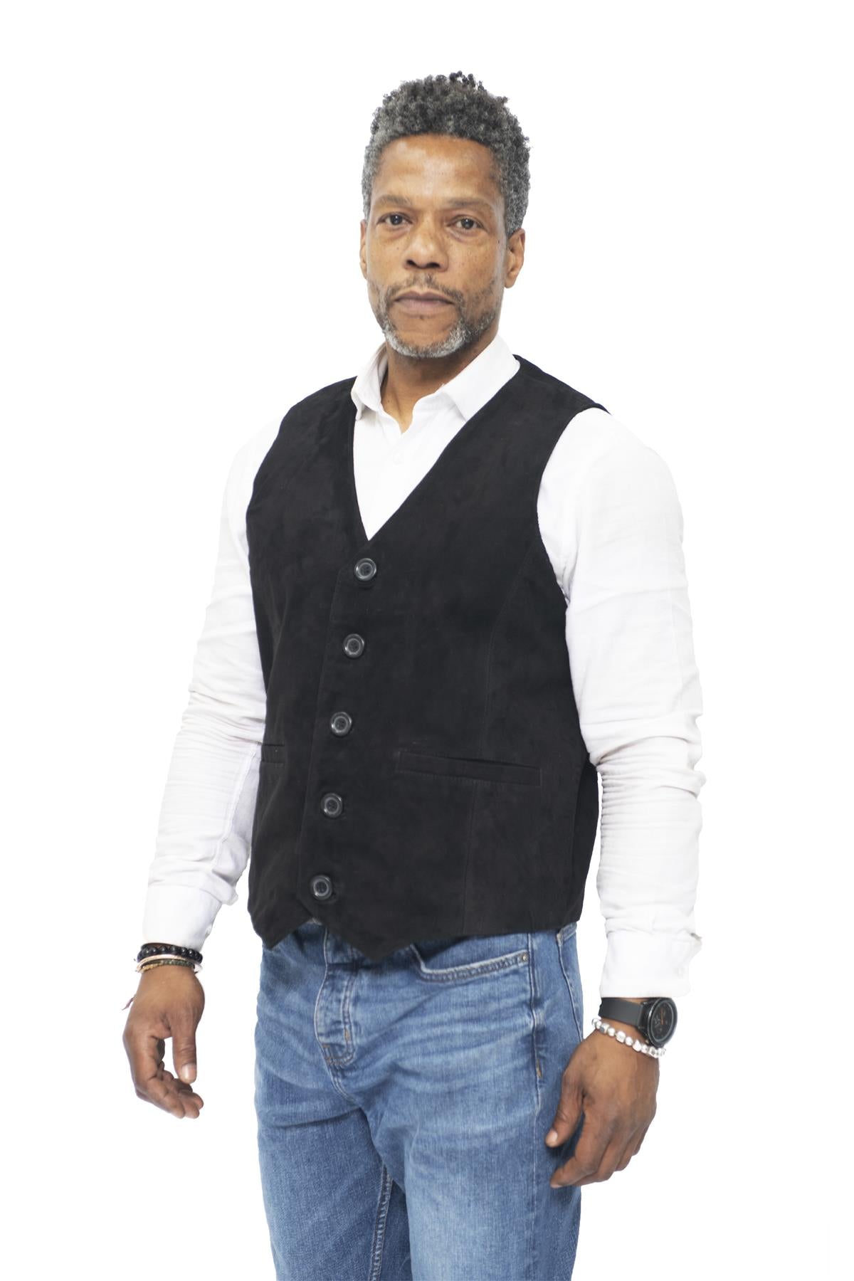 Mens Classic Goat Suede Leather Waistcoat-Norwich