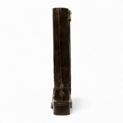 Windsorsmith Womens Espresso Brown Faux Leather Knee-High Riding Boots - Technique