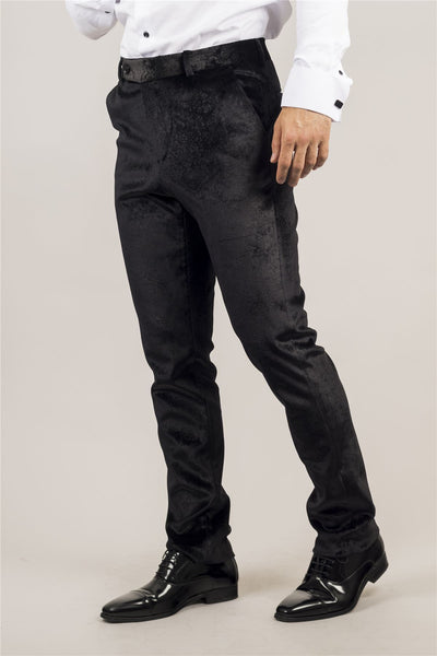 Men's Black 3 Piece Velvet Wedding Tuxedo Formal Suit
