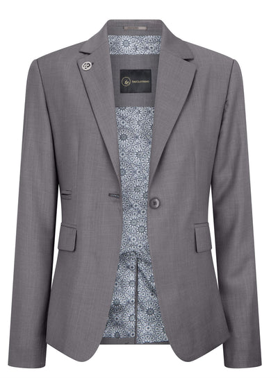 Women's 3 Piece Tailored Fit Plain Grey Formal Office Suit