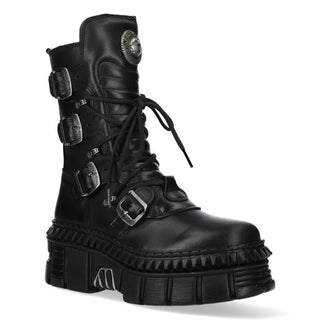 New Rock Mid-Calf Leather Platform Boots-WALL373-S6