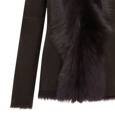 Women's Sheepskin Toscana Shearling Suede Leather Jacket - Noiré