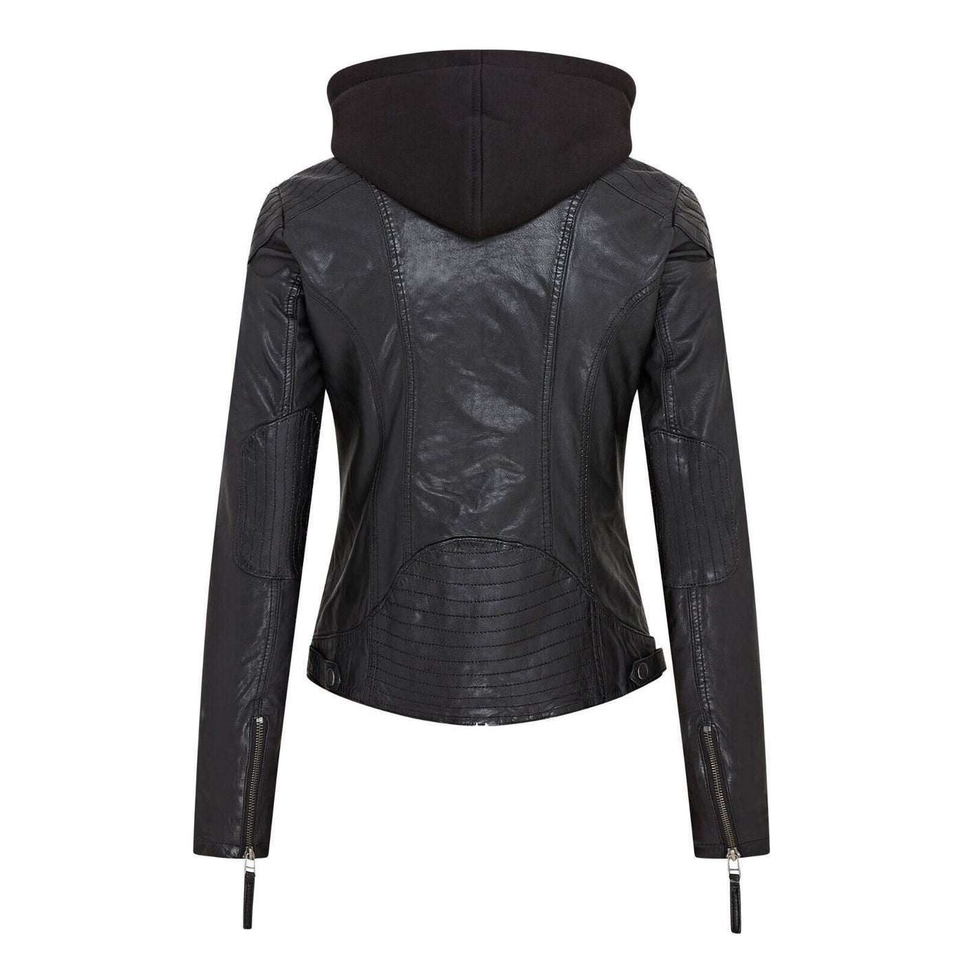 Womens Hooded Classic Biker Jacket - Brazzaville