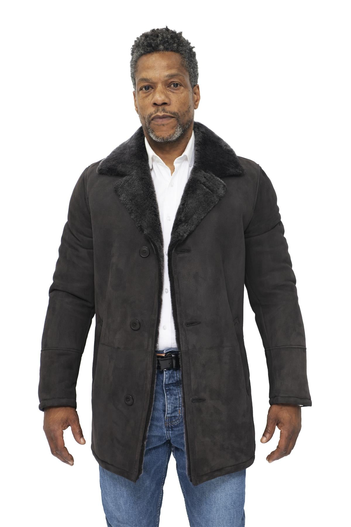 Mens Sheepskin Classic Car Coat-Littlehampton