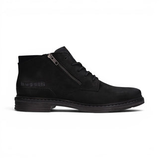 Bugatti Mens Black Leather Lace-up Chukka Ankle Boots - Rigalo Evo C30