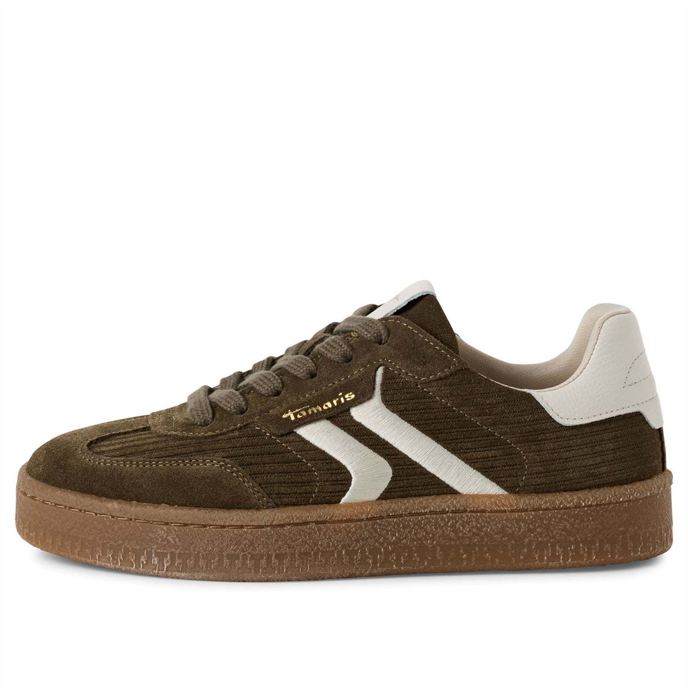 Tamaris Womens Olive Green Suede Leather Fashion Lace Up Sneakers