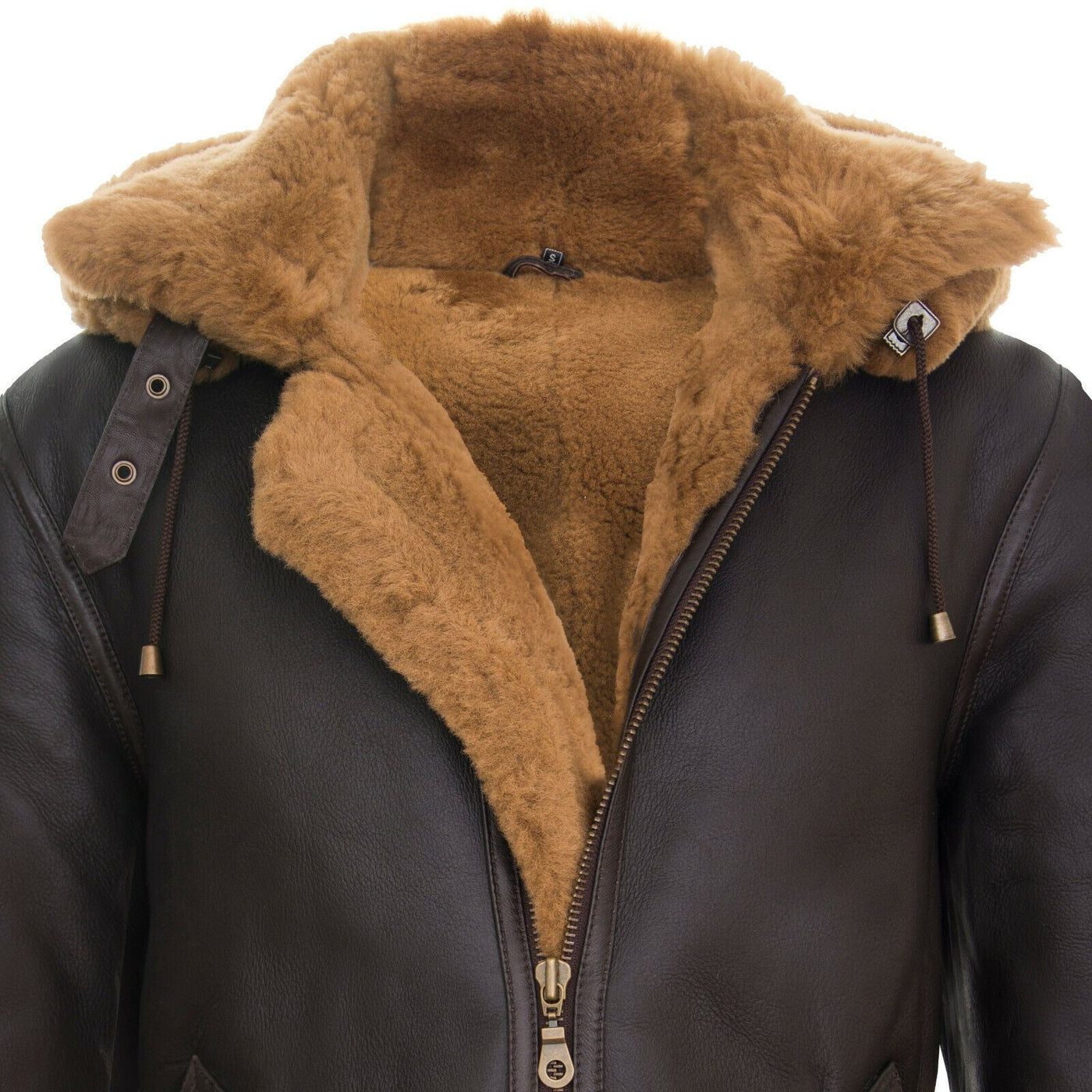 Mens Hooded Sheepskin Leather B3 Flying Jacket-Harwich