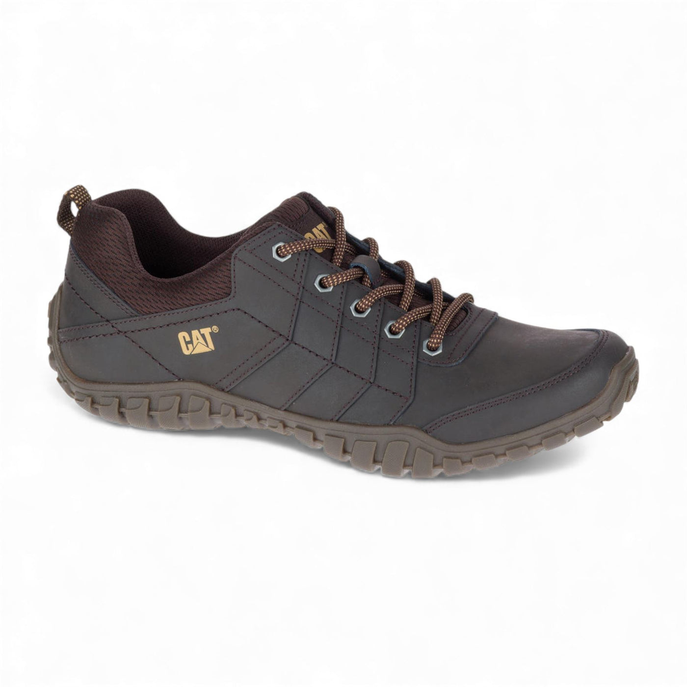 CAT Caterpillar Mens Brown Leather Hiking Boots Walking Trainers - Instruct