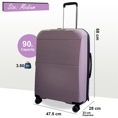 Expandable Hard Shell PP 8 Wheel Luggage Travel Cabin Holiday Bags Suitcase Set