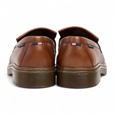 Ben Sherman Men's Tan Brown Leather Tassel Loafer Shoes - Dudley