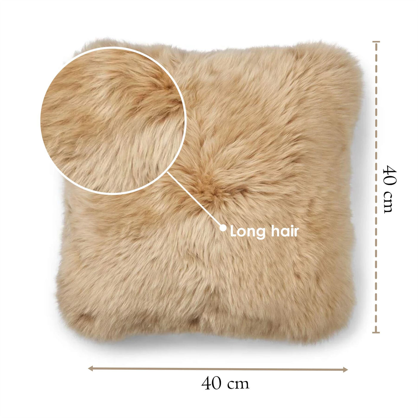 Luxury Genuine Sheepskin  40x40cm Real Wool Single Sided Cushion