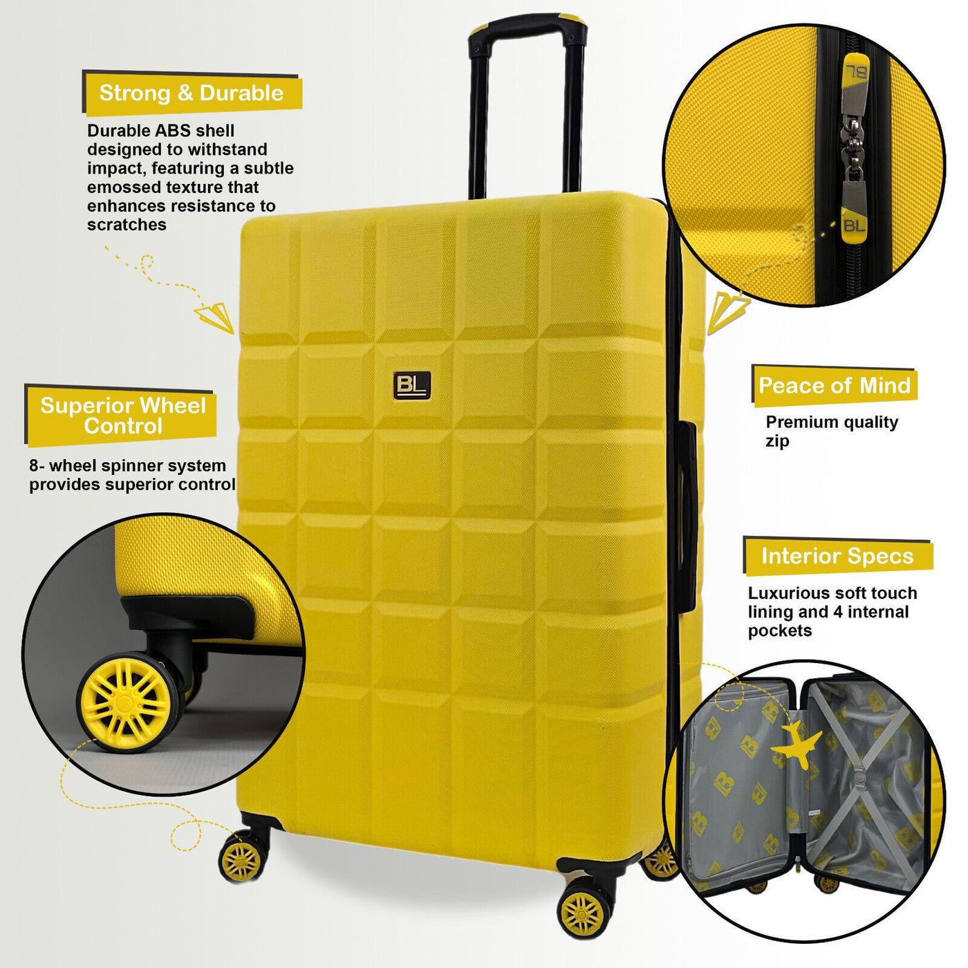Hard Shell Cabin Suitcase 53 x 36 x 22 cm Luggage