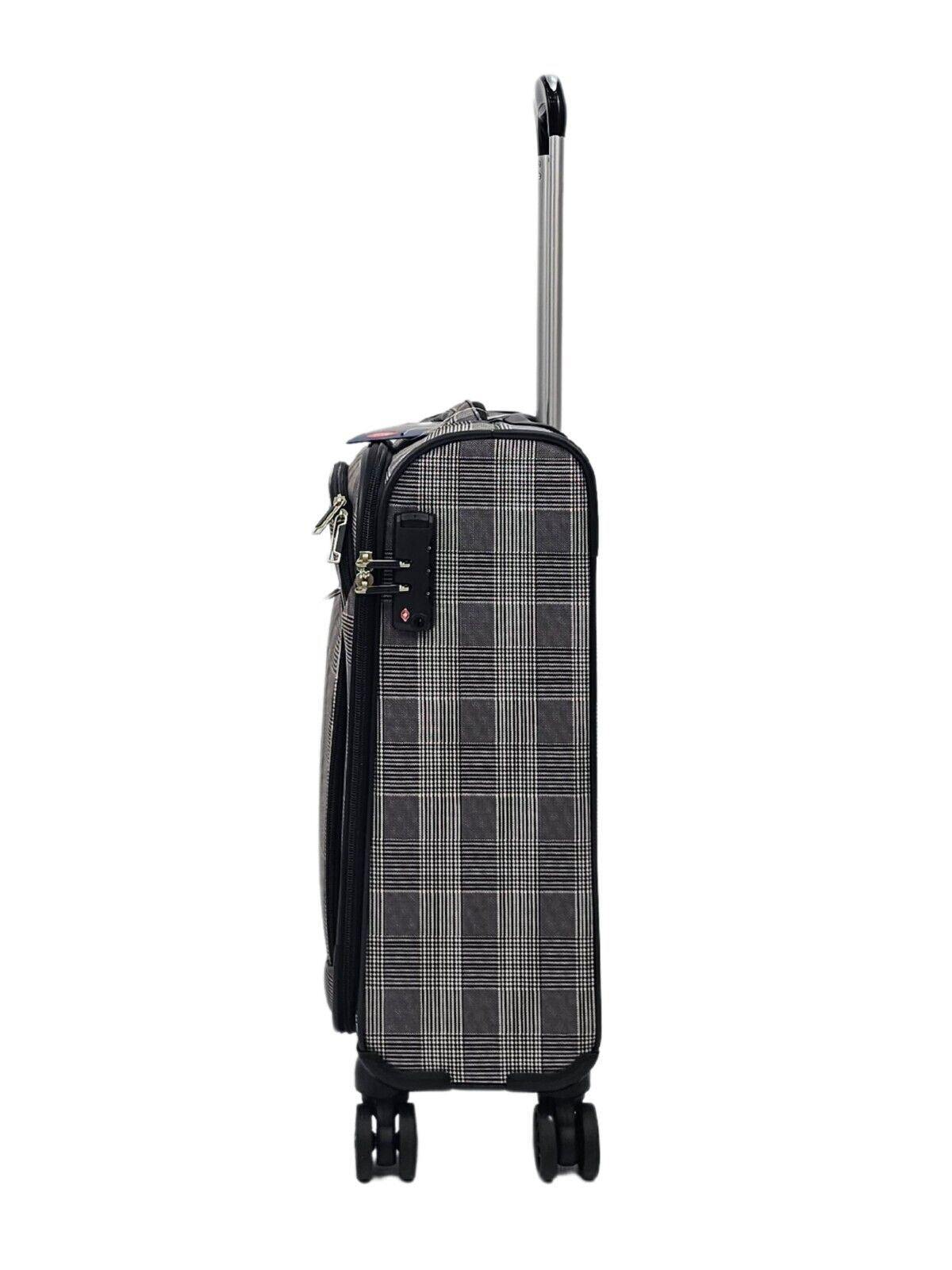Lightweight Print Suitcases 8 Wheel Luggage Travel Soft Bags Set
