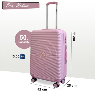 Robust ABS Hard Shell 8 Wheels Luggage Travel Holiday Cabin Suitcase Set