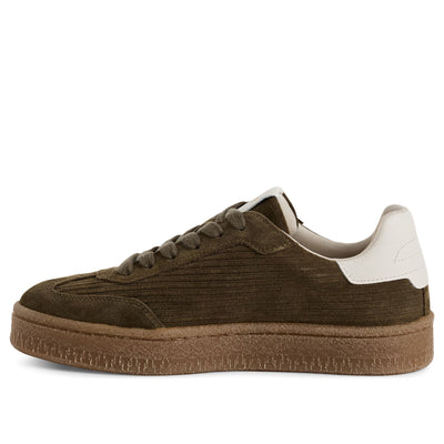 Tamaris Womens Olive Green Suede Leather Fashion Lace Up Sneakers