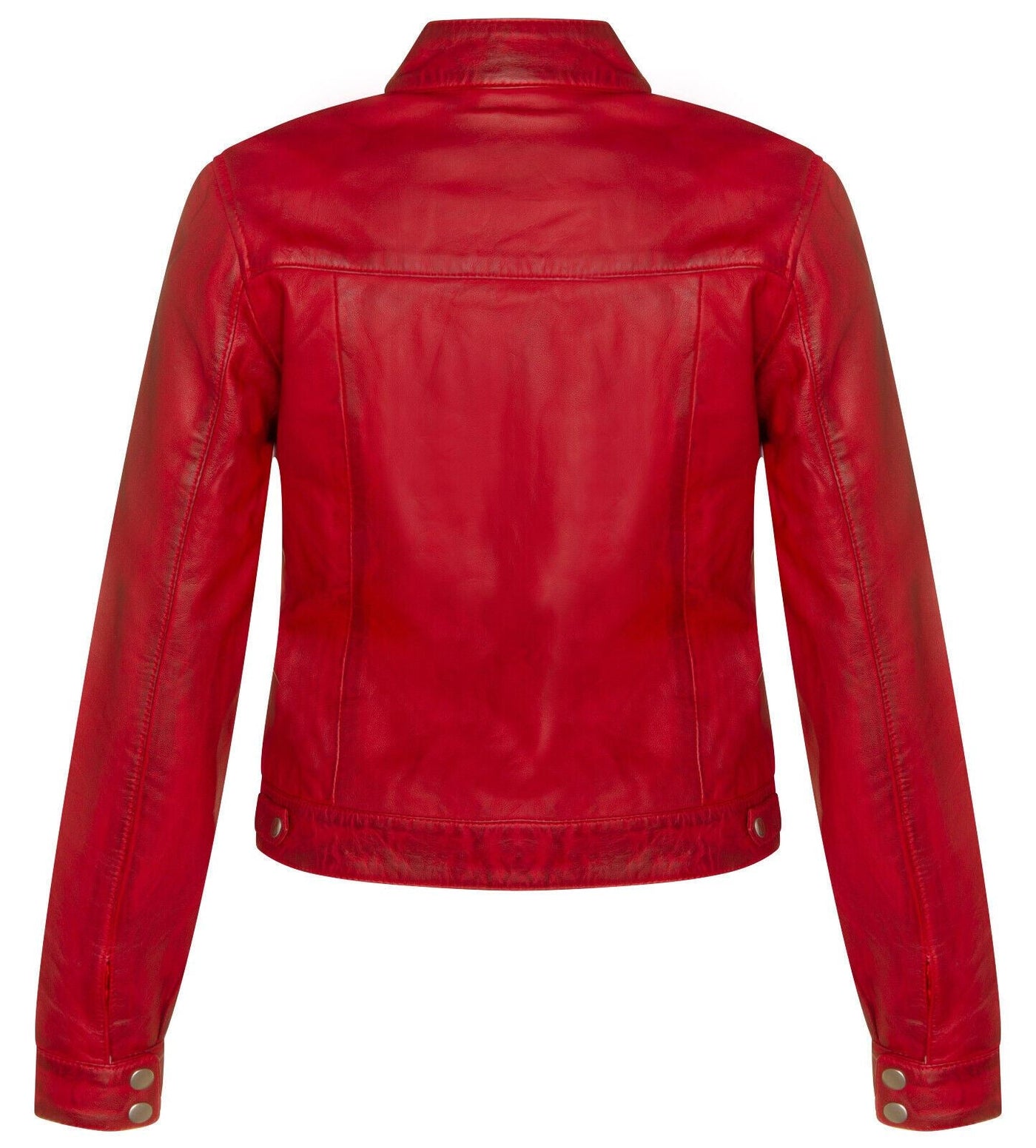 Women's Classic Leather Biker Jacket-Watford - Upperclass Fashions 