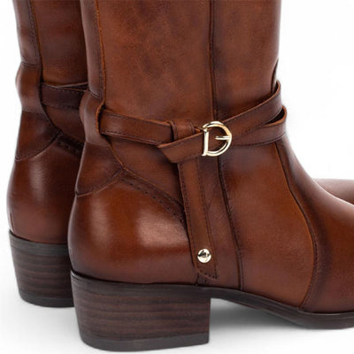 Pikolinos Women's Knee High Tall Cuero Brown Leather Boots - Daroca