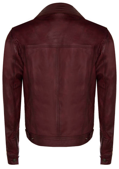 Men’s Retro Leather Trucker Jacket-Constantine