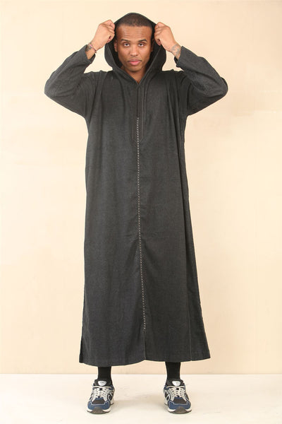 Men's Hooded Moroccan Thobe Djellaba Jubba Robe Eid