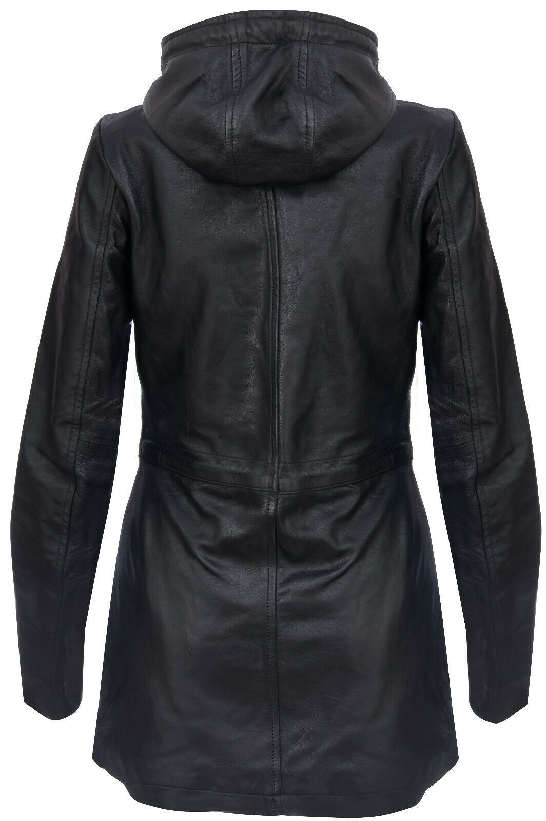 Giacca parka con cappuccio in pelle da donna - Bucarest