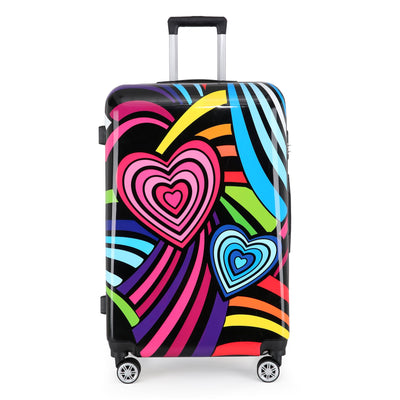 Printed Hard Shell Dual 4 Wheel Luggage Suitcase