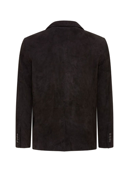 Mens Slim Goat Suede Italian Blazer Jacket-Somero