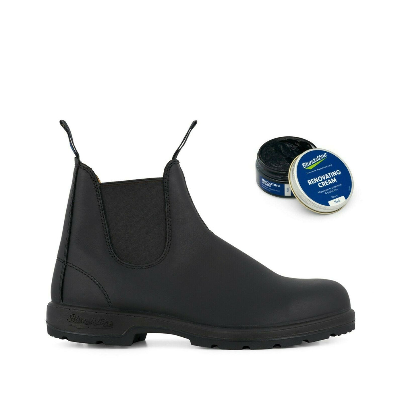 Blundstone #566 Black Thermal Chelsea Boot with Cream