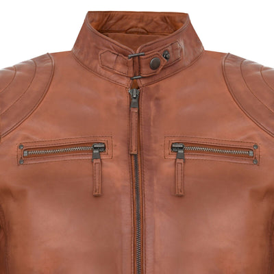 Mens Moto Leather Biker Jacket-Taiwan