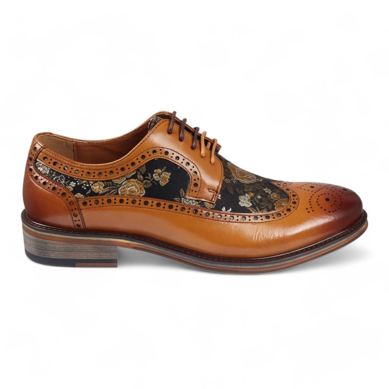 Justin Reess Men's Leather Floral Brogue Shoes - Ross