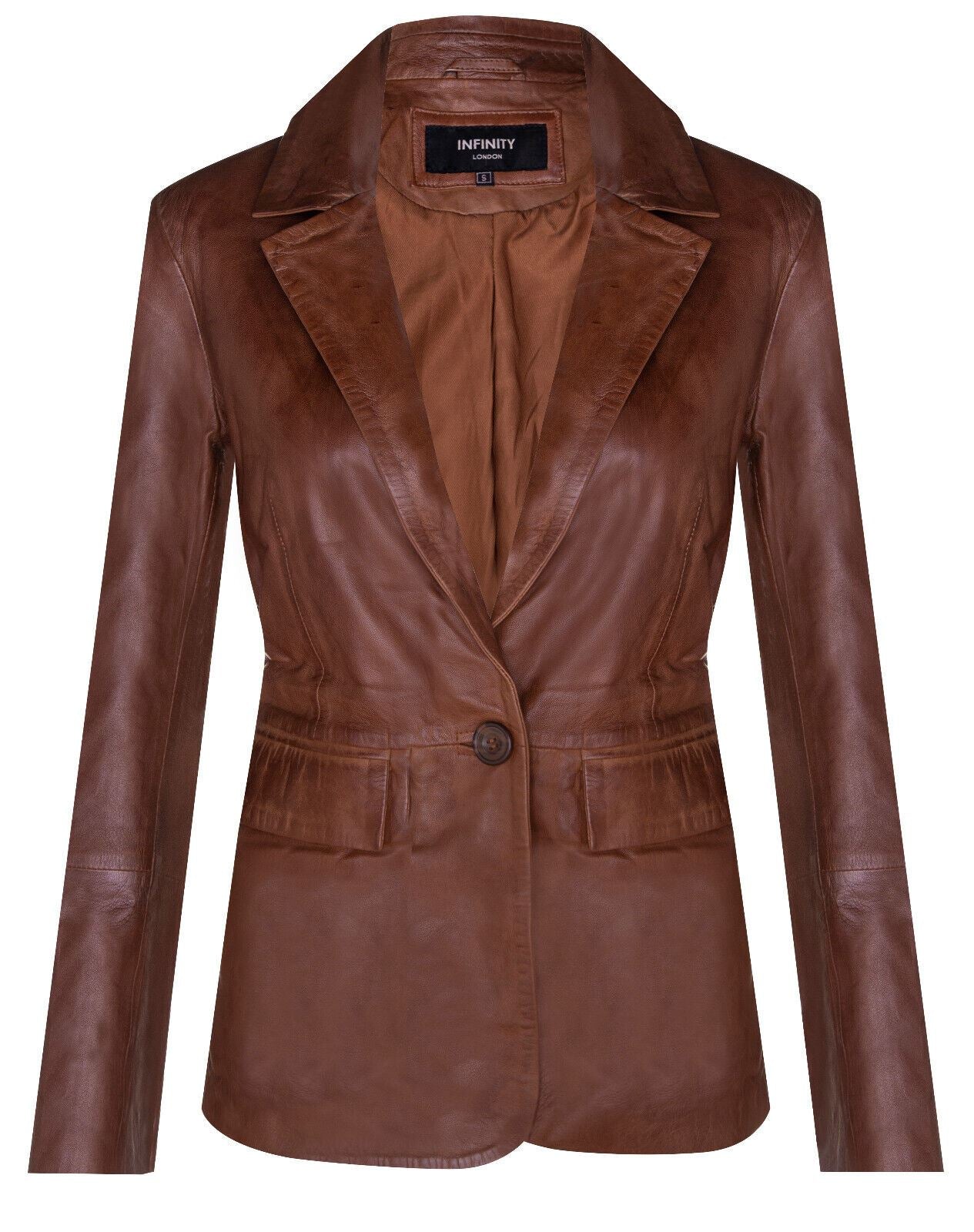 Womens Soft Leather Blazer Jacket-Apeldoorn