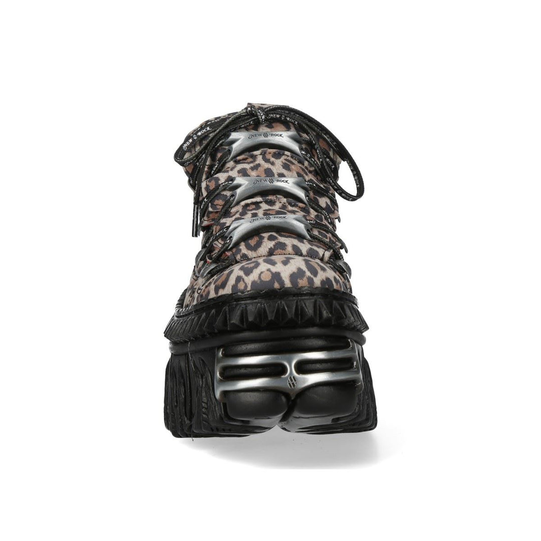 ●E-ROCK New Rock M-106WALL-C56 Leopard Print Leather Gothic Platform