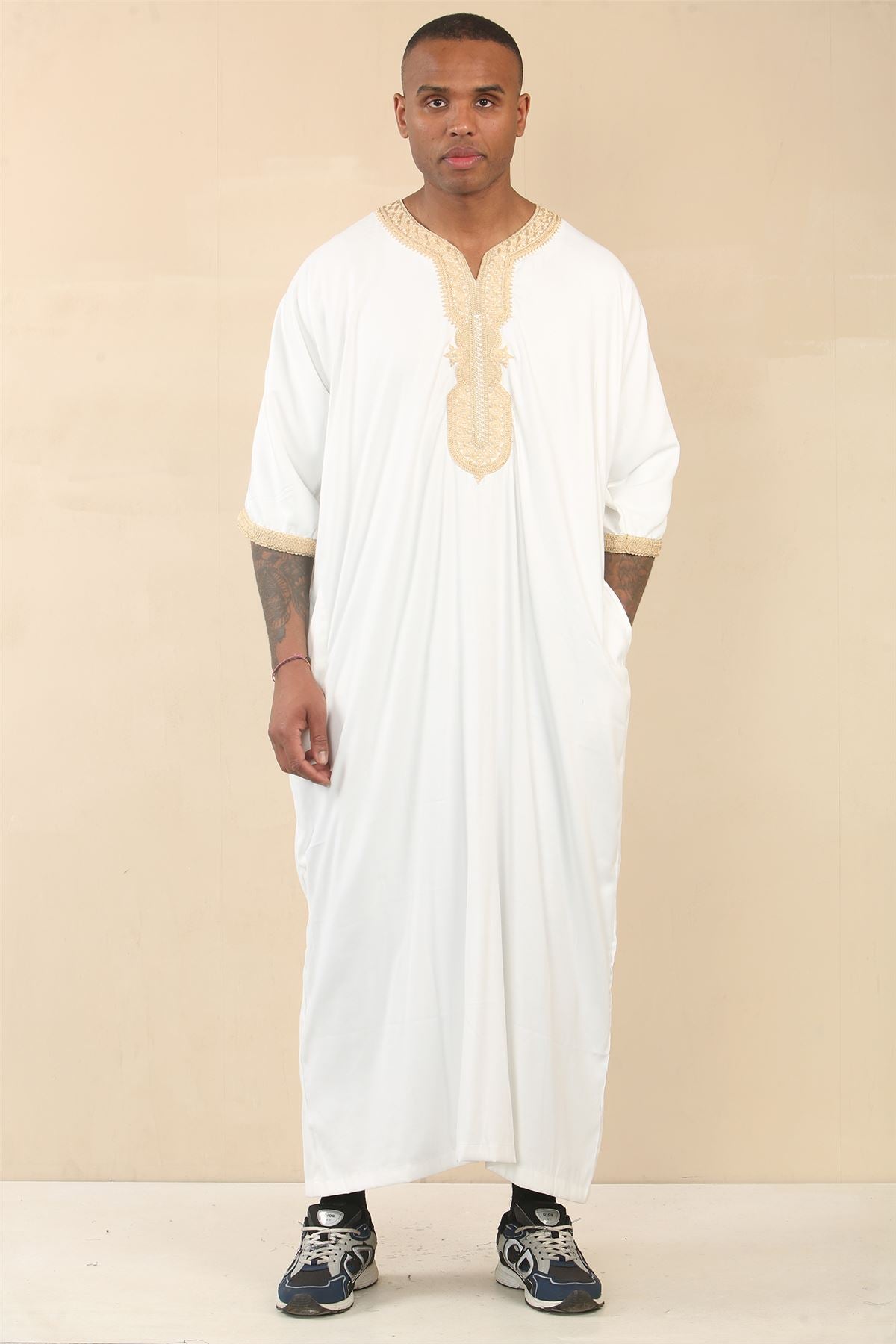 Men's Moroccan Thobe Jubba Robe Eid Djellaba Gandoura