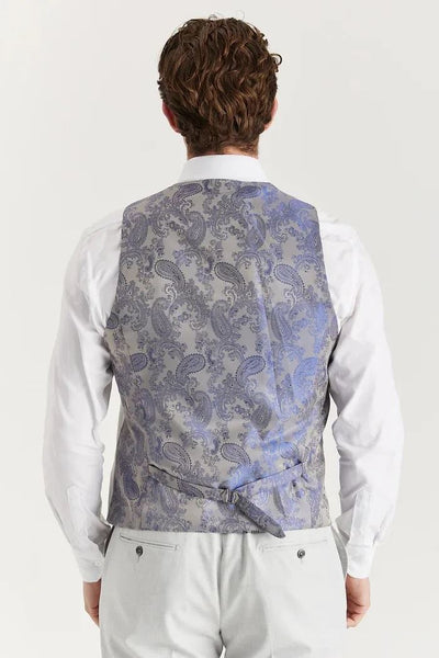 Men's Silver Lightweight Summer Wedding Party Waistcoat