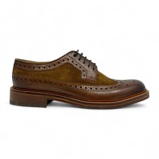 Chapman & Moore Men's Mahogany Leather Brown Suede Brogues Oxford Formal Shoes