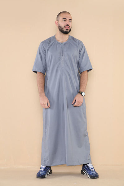 Mens Thobe Jubba Islamic Arab Moroccan Saudi Zipped Kaftan Arab Robe