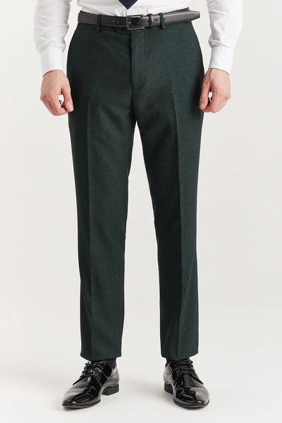 Men's Green 3 Piece Prince Of Wales Formal Suit