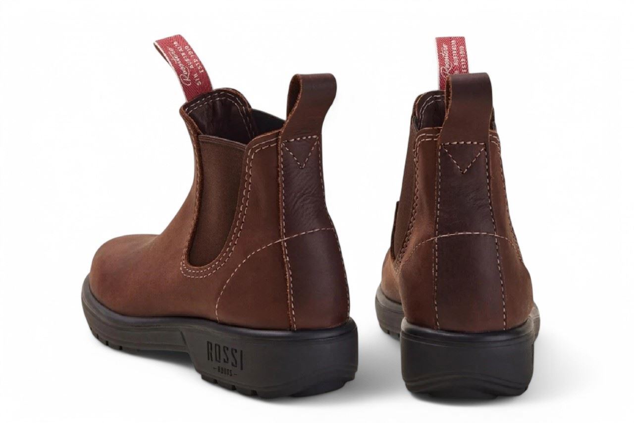 Rossi 303 Endura Redwood Brown Leather Chelsea Boots