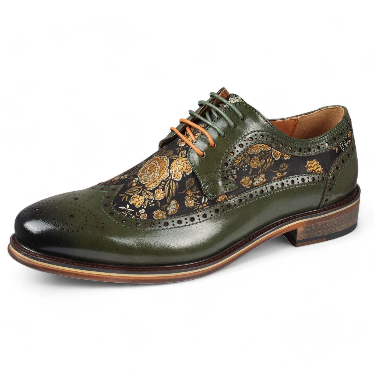 Justin Reess Men's Leather Floral Brogue Shoes - Ross