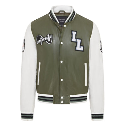 Mens Baseball Leather Letterman Bomber Jacket - Ashwood