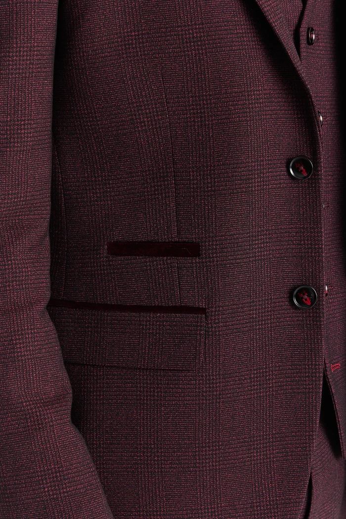 Men's Wine Suit Blazer Prince Of Wales Formal Blazer