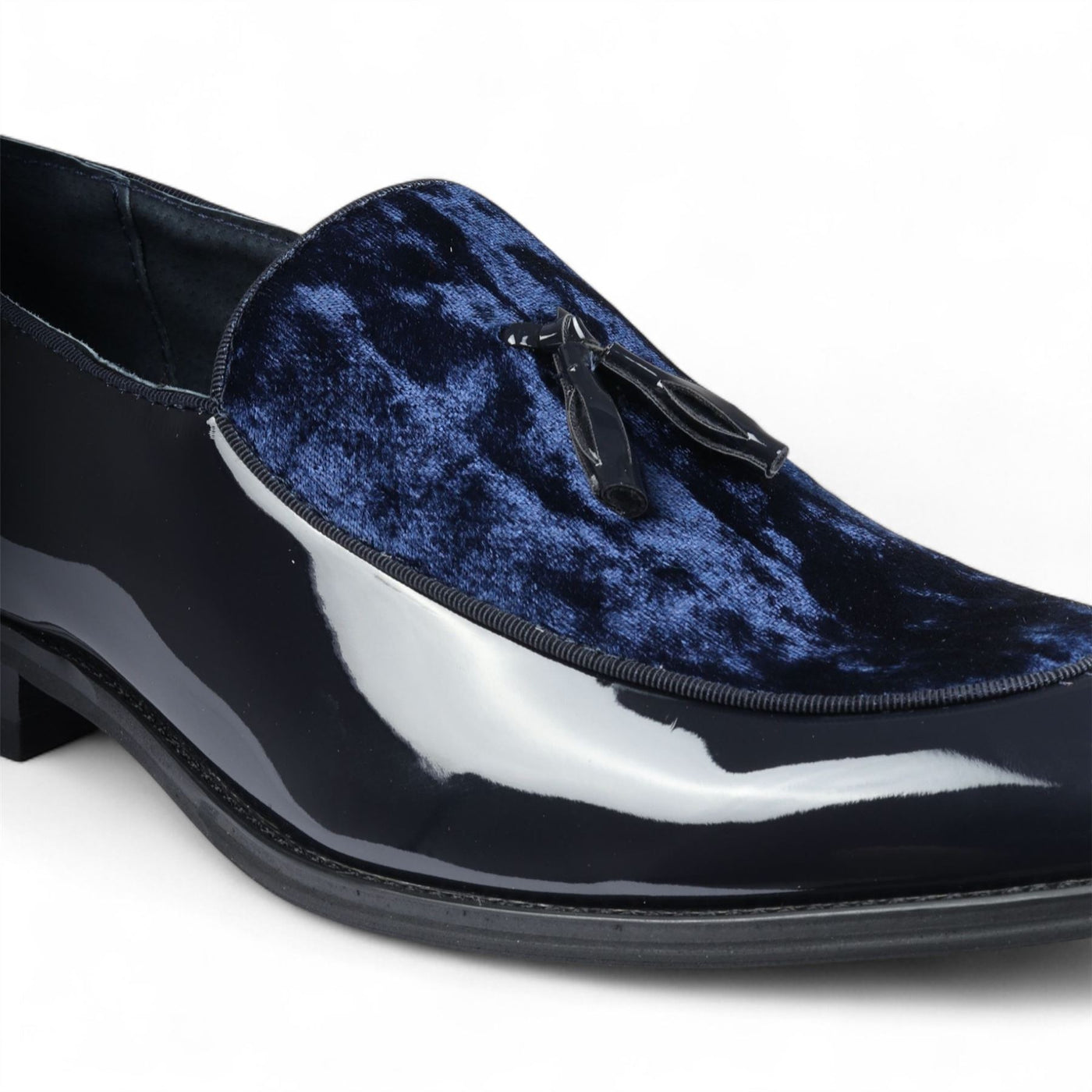 Men's Velvet Tassel Loafers Formal Patent Dress Shoes